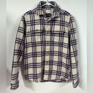 Octobre Editions Overshirt Men S Plaid Flannel Button Up Wool Blend Shirt Heavy